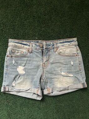 Aeropostale Light Blue Distressed Denim Shorts